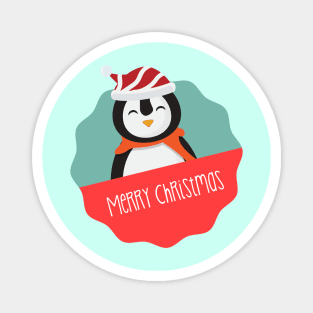 Merry Christmas Cute Penguin Magnet